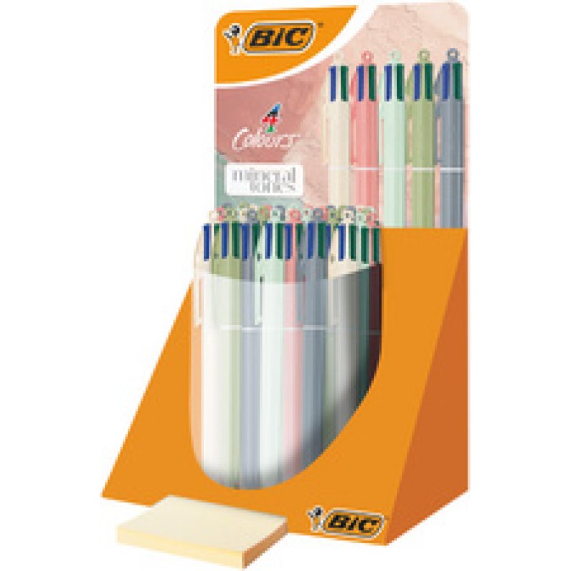 BIC Druckkugelschreiber 4 Colours Mineral Tones, Display