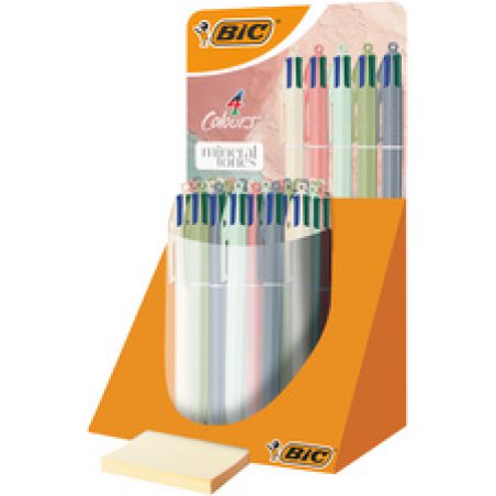 BIC Druckkugelschreiber 4 Colours Mineral Tones, Display