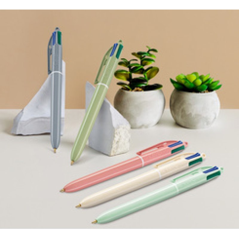 BIC Druckkugelschreiber 4 Colours Mineral Tones, Display
