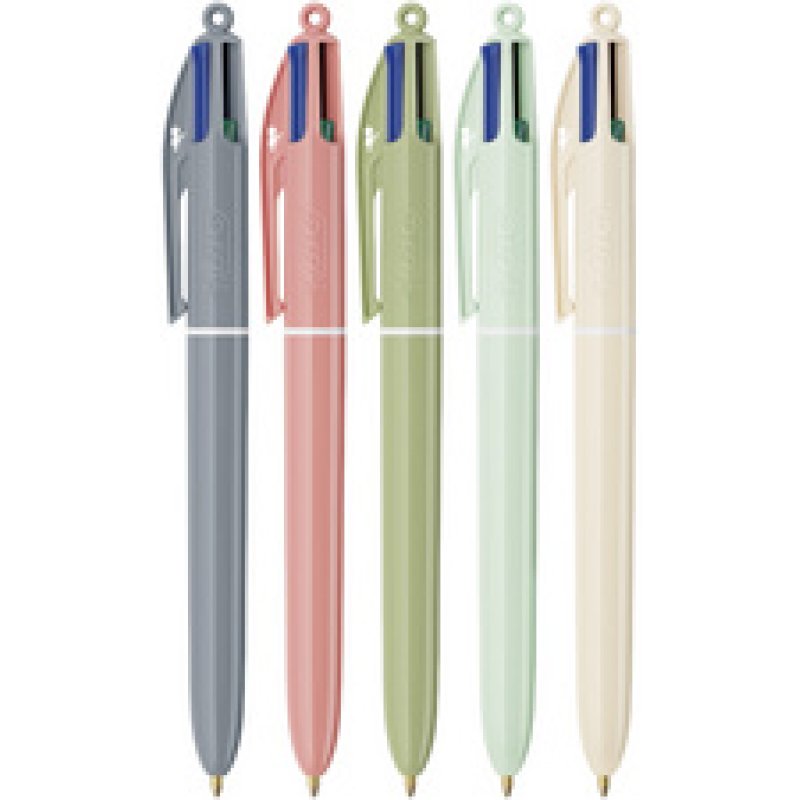 BIC Druckkugelschreiber 4 Colours Mineral Tones, Display