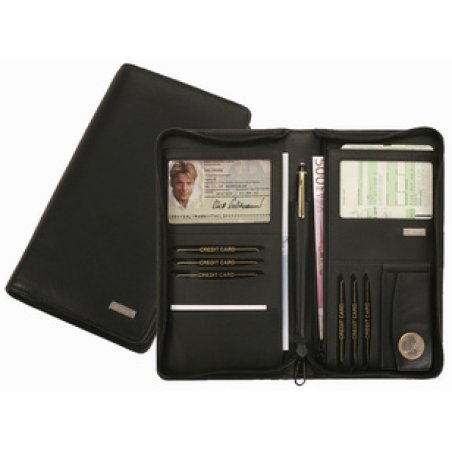 Alassio Organiseur de voyage, cuir nappa, noir