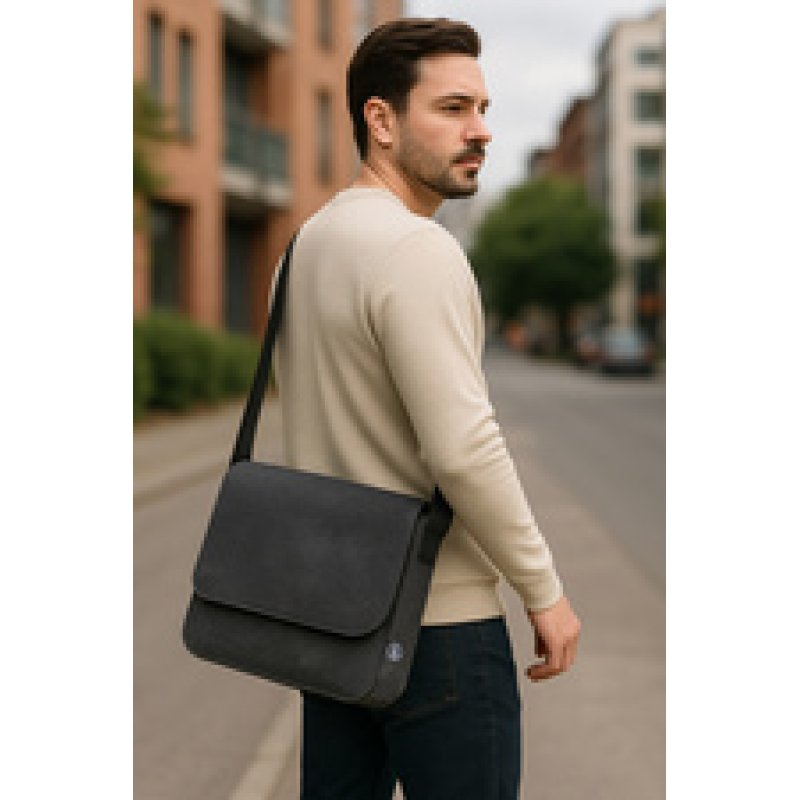 STOP Sacoche pour laptop, feutre RPET, gris foncé