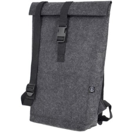 STOP Sac à dos rolltop pour laptop, feutre RPET, gris foncé