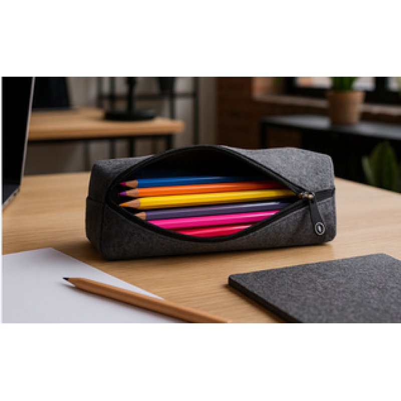 STOP Trousse, feutre RPET, gris foncé