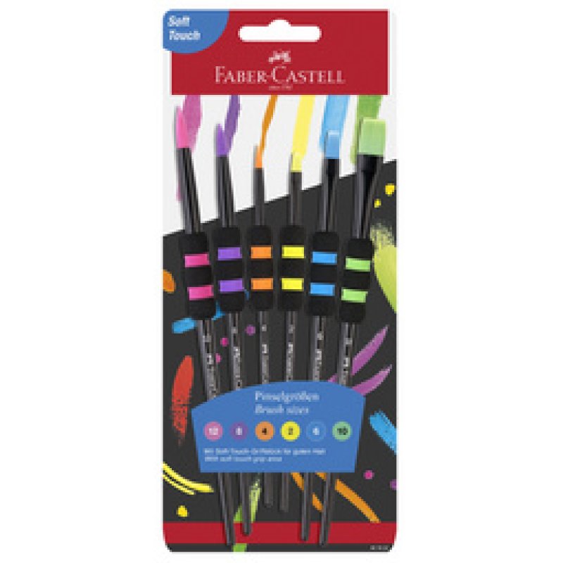 FABER-CASTELL Pinceau à poils synthétiques, set de 6