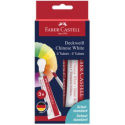 FABER-CASTELL Blanc opaque 7,5 ml, carte blister de 3