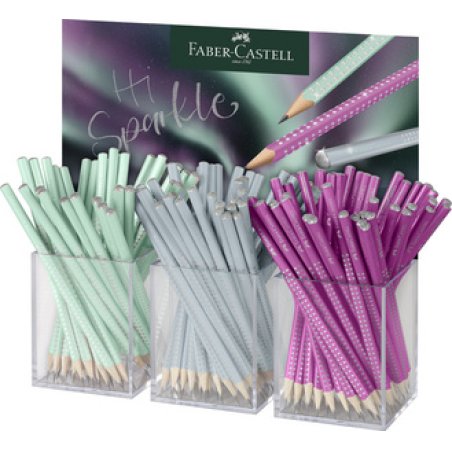 FABER-CASTELL Crayon de papier GRIP SPARKLE Aurora, 3 pots