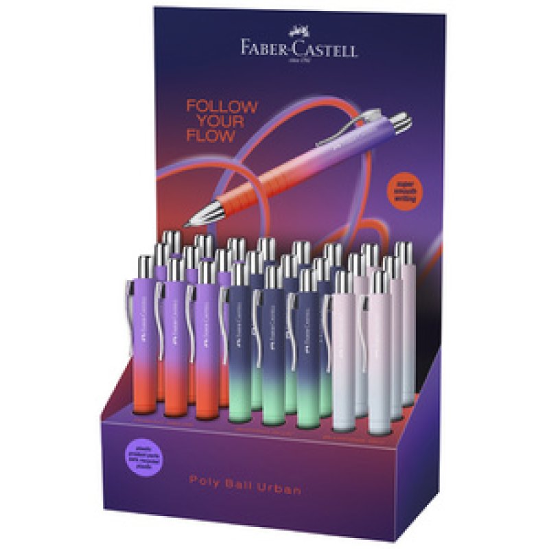 FABER-CASTELL Stylo à bille POLY BALL URBAN, présentoir