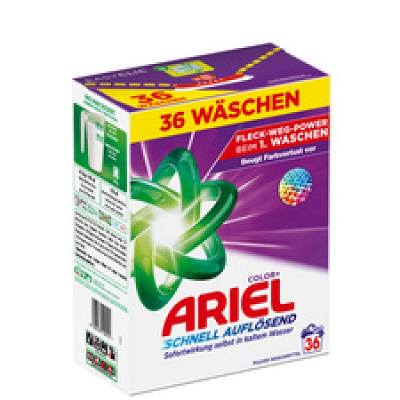 ARIEL Lessive en poudre Color , 1,8 kg - 36 lavages