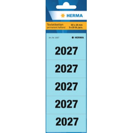 HERMA Étiquette pour classeur "2027", 60 x 26 mm, bleu