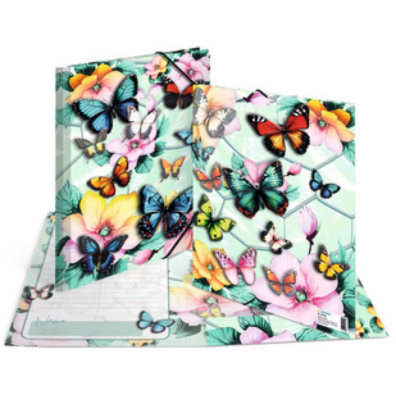 HERMA Chemise à élastique "Papillons", carton, A4