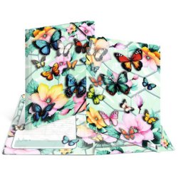 HERMA Chemise à élastique "Papillons", carton, A3