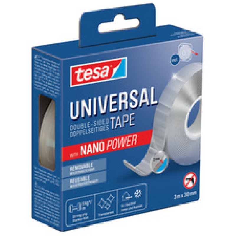 tesa Ruban adhésif double face NANO POWER, 30 mm x 1 m