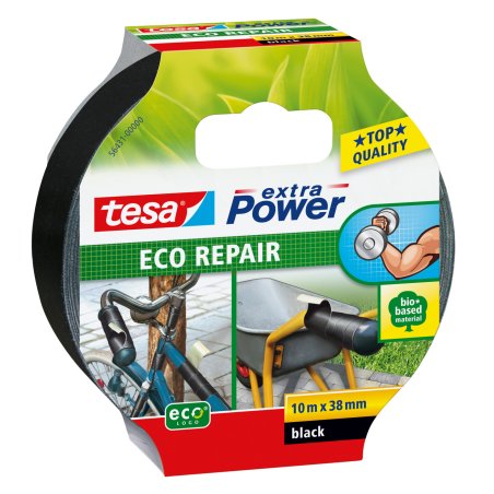 tesa Ruban adhésif toilé extra Power REMOVABLE REPAIR, noir