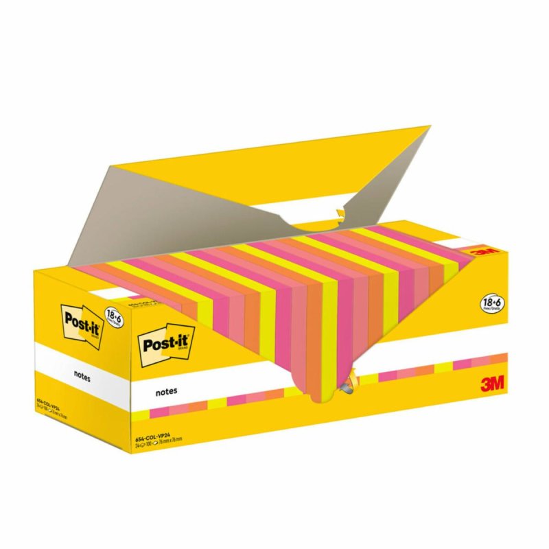 Post-it Bloc-notes adhésif, 76x76 mm, coloré, 18 6 gratuits