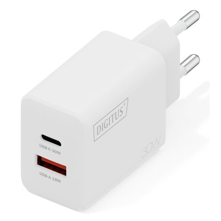 Digitus USB GaN Charger 30W, 1x USB-C, 1x USB-A
