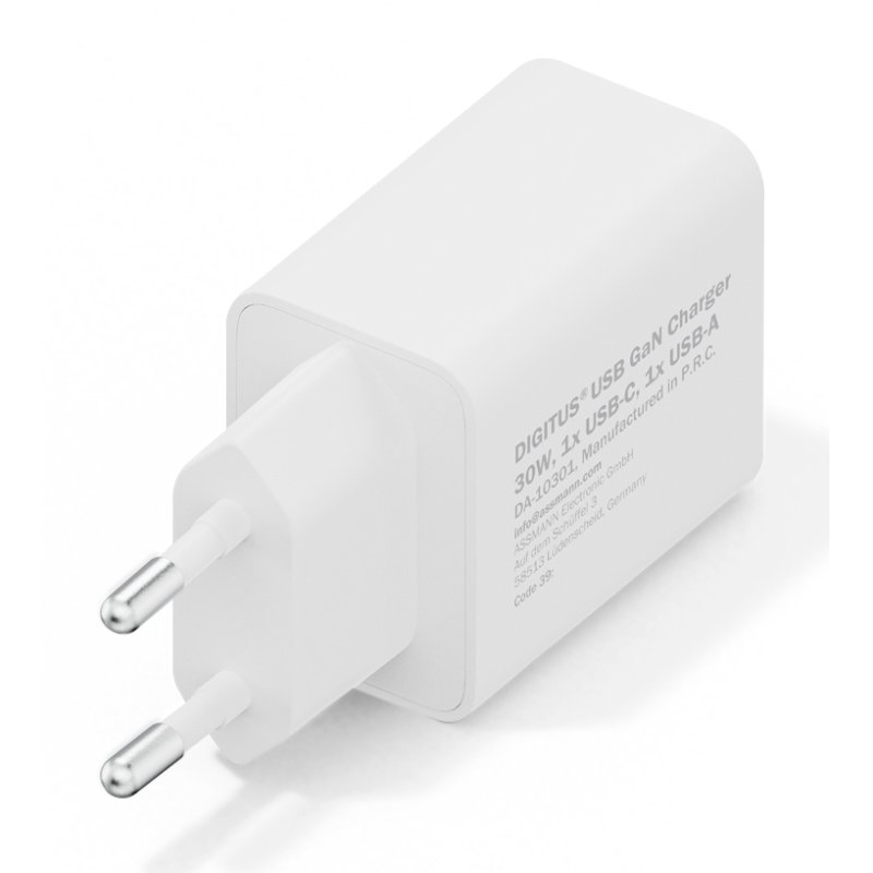 Digitus USB GaN Charger 30W, 1x USB-C, 1x USB-A