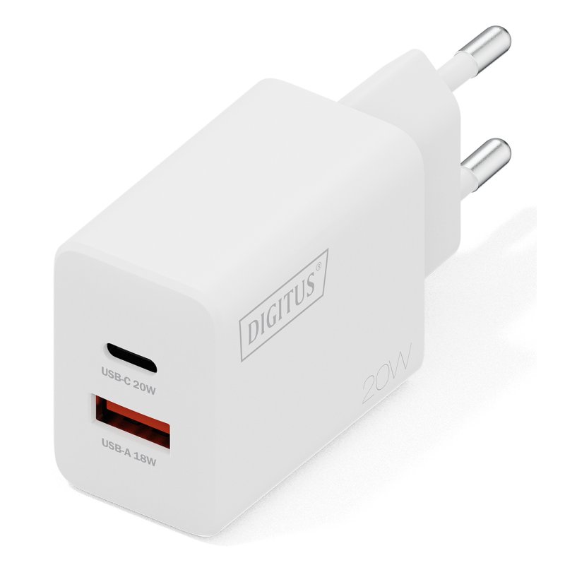 Digitus USB Charger 20W, 1x USB-C, 1x USB-A