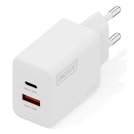 Digitus Chargeur USB 20W, 1x USB-C, 1x USB-A