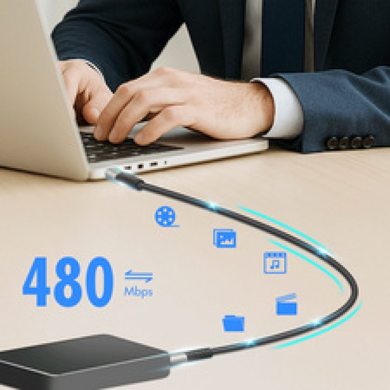 LogiLink USB 2.0 Kabel mit LED, USB-C - USB-C Stecker, 0,3 m