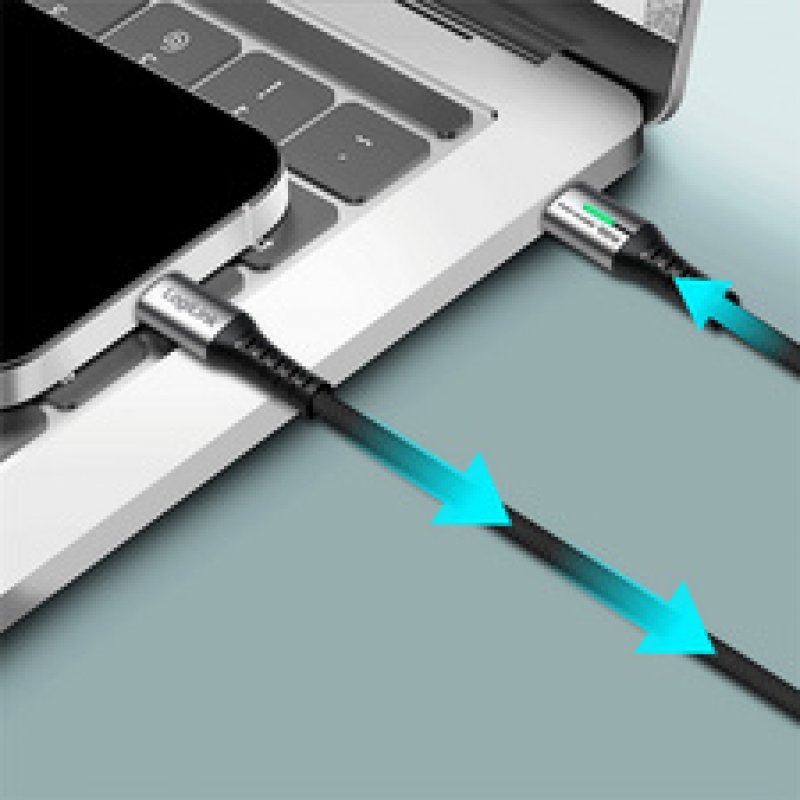 LogiLink USB 2.0 Kabel mit LED, USB-C - USB-C Stecker, 2,0 m