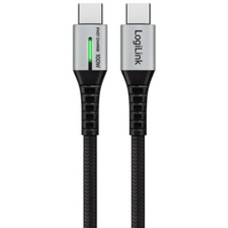 LogiLink USB 2.0 Kabel mit LED, USB-C - USB-C Stecker, 2,0 m