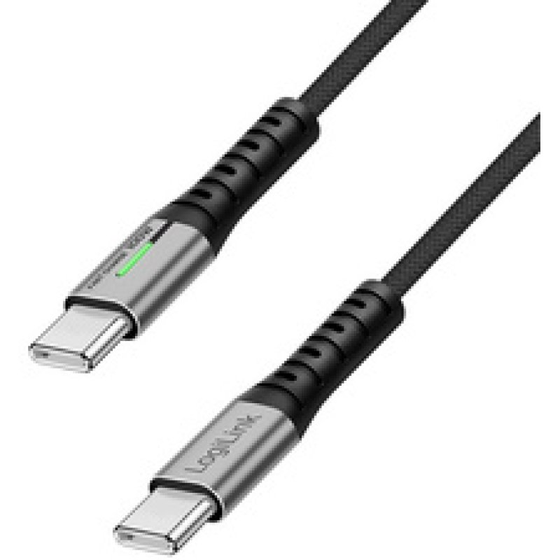 LogiLink USB 2.0 Kabel mit LED, USB-C - USB-C Stecker, 3,0 m
