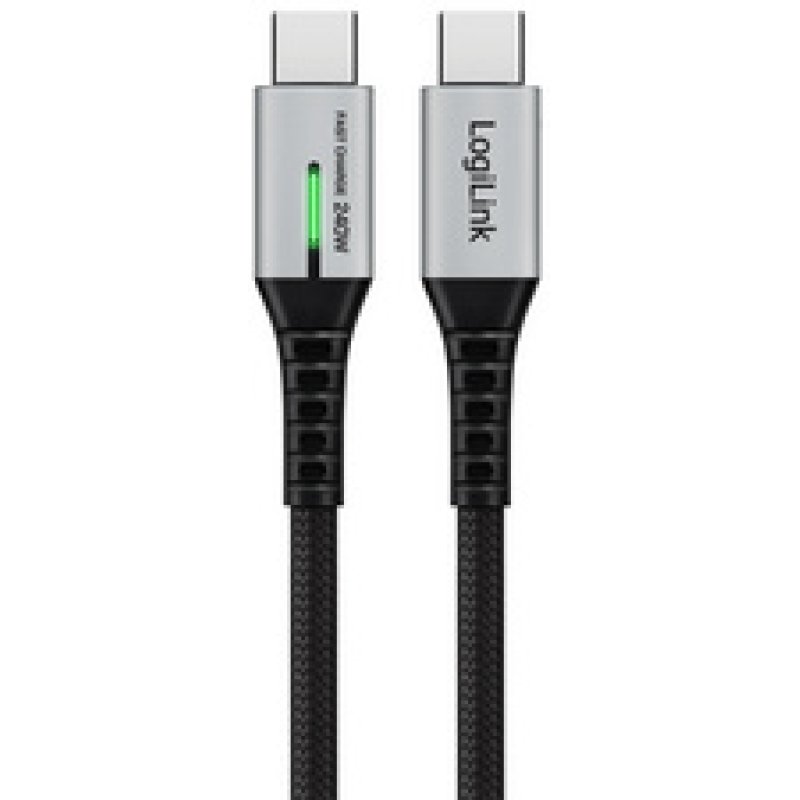 LogiLink USB 3.2 Kabel mit LED, USB-C - USB-C Stecker, 0,5 m