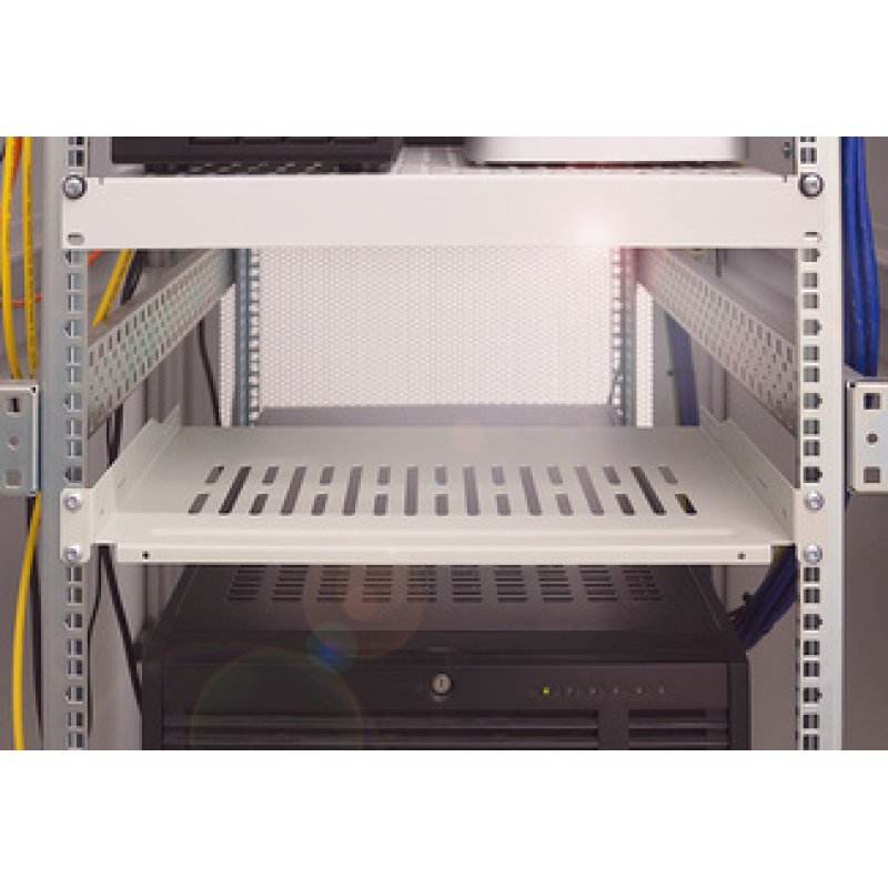 LogiLink 19" Fachboden, 1 HE, Festeinbau, (T)300 mm, grau