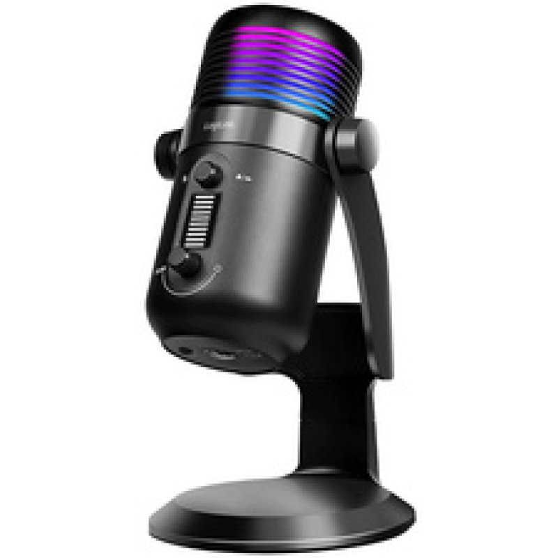LogiLink USB Mikrofon mit RGB-Licht, Cardioid, schwarz
