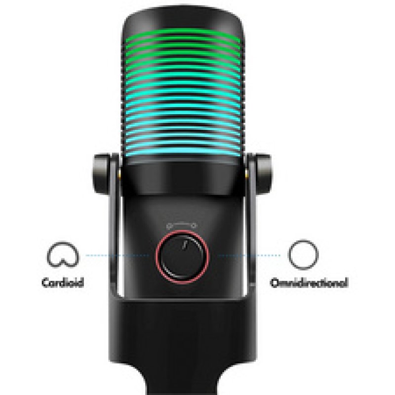 LogiLink USB Mikrofon mit RGB-Licht,Cardioid/omnidirektional