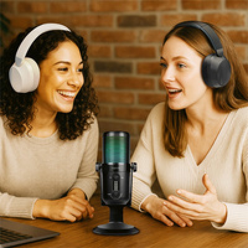 LogiLink USB Mikrofon mit RGB-Licht,Cardioid/omnidirektional