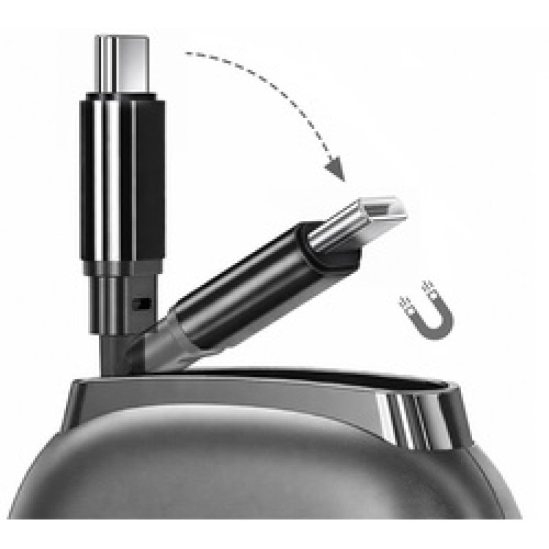 LogiLink Câble USB 2.0, USB-C - USB-C, rétractable, noir