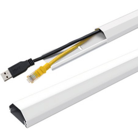 LogiLink Goulotte à câbles, en aluminium, 1.100 mm, blanc