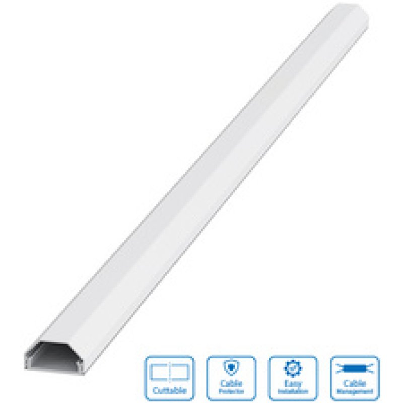 LogiLink Goulotte à câbles, en aluminium, 1.100 mm, blanc