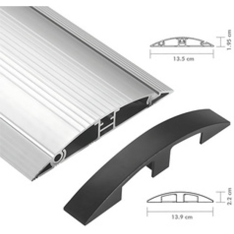 LogiLink Passe-câbles de sol, alu & ABS, 1.104 mm, argent