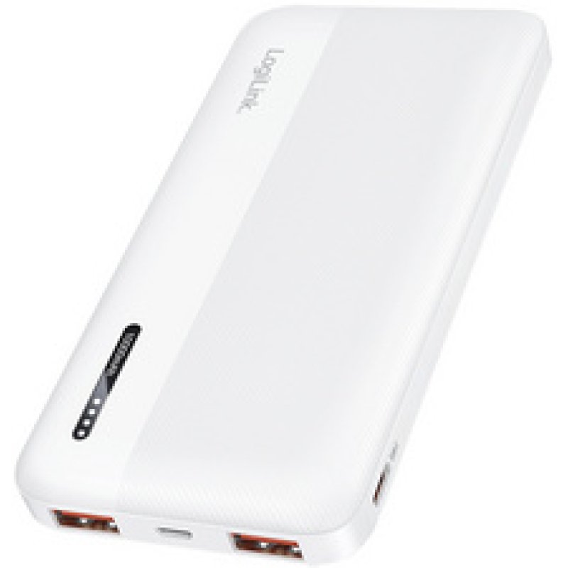 LogiLink Powerbank, 10.000 mAh, 2x USB-A, 2x USB-C, noir