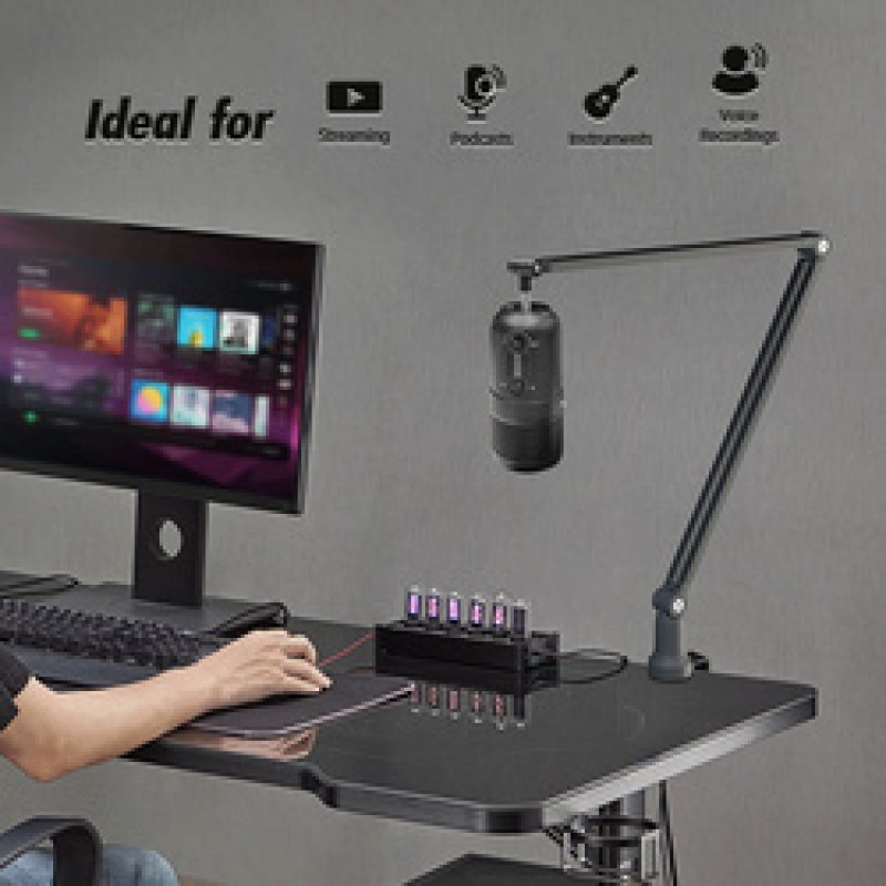 LogiLink Pied de micro, longeur du bras: 840 mm max., noir