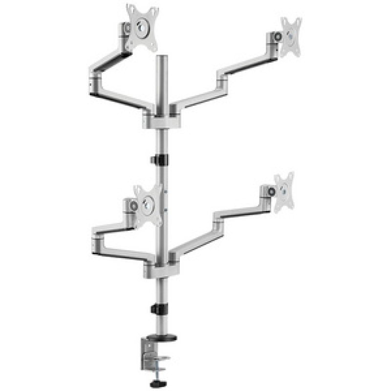 LogiLink Support 4 écrans, longeur du bras: 447 mm, argent