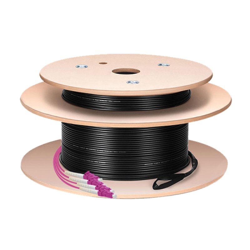 LogiLink Câble fibre optique U-DQ(ZN)BH, OM4, 100 m, noir