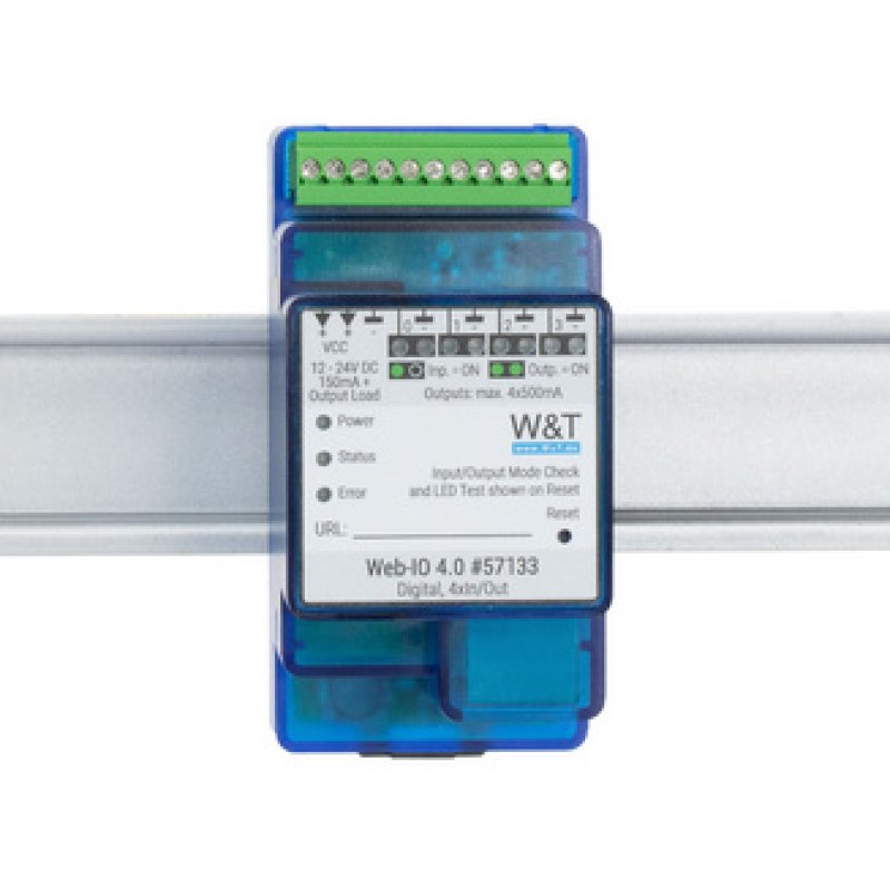 W&T Web-IO numérique 4.0, 4 x In/Out, 10/100 BaseT, bleu