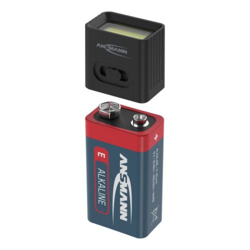 ANSMANN Mini lampe LED ACTION avec pile 9V, noir