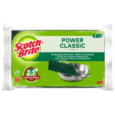 Scotch-Brite Tampon à récurer Classic, pack de 3, vert