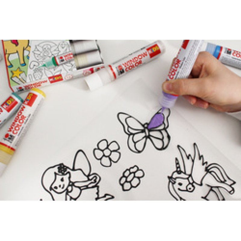 Marabu KiDS Window Color-Set "Glitzerfee", 10 x 25 ml