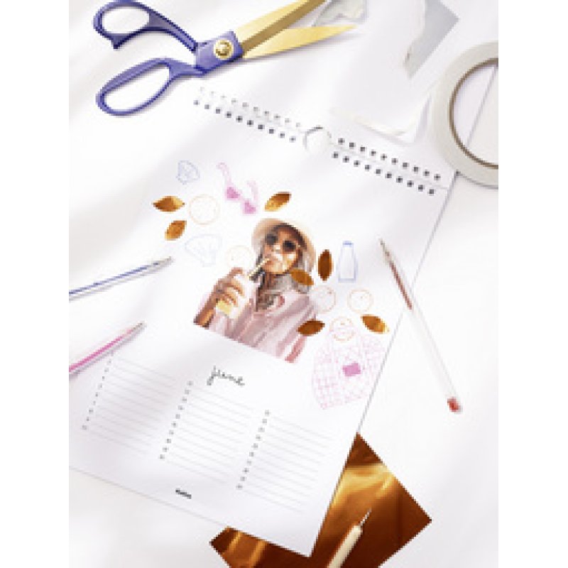 folia Kreativ-Wandkalender, DIN A4, weiß