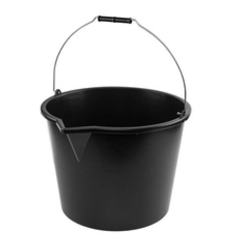 Bradas Seau avec bec verseur, 16 litres, PP, noir