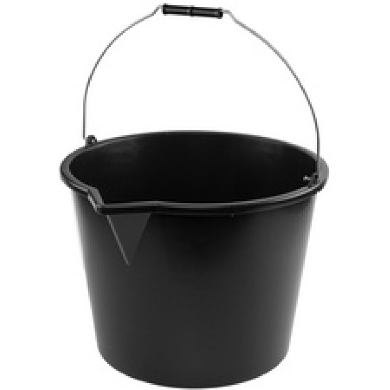 Bradas Seau avec bec verseur, 16 litres, PP, noir