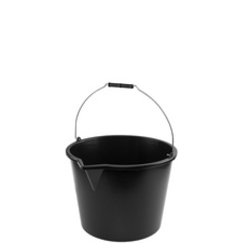 Bradas Seau avec bec verseur, 16 litres, PP, noir