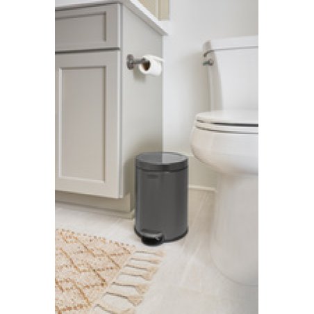 Rubbermaid Poubelle à pédale, ronde, 6 litres, gris foncé