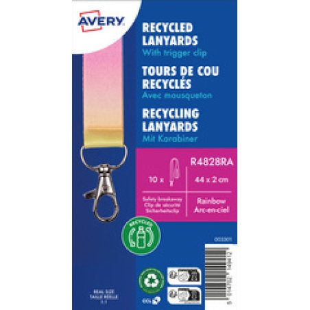 AVERY Tour de cou, en rPET, 20 x 440 mm, tons bleus